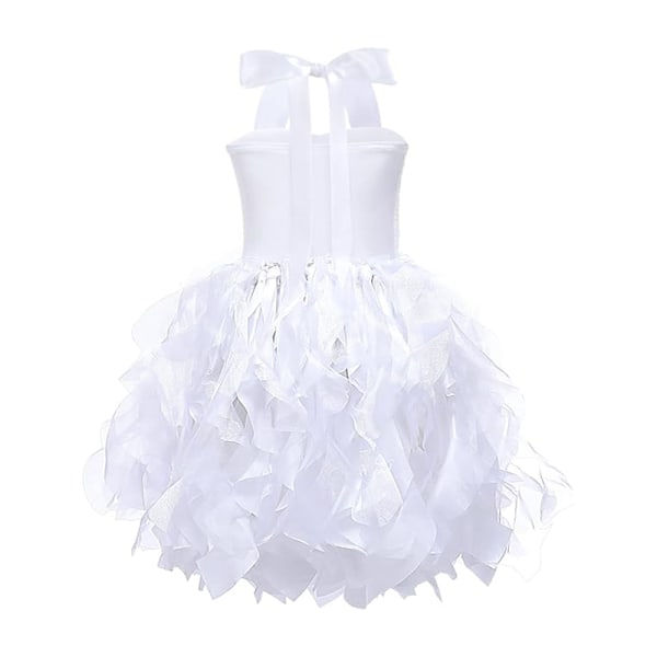 Tutu-kjole til piger, Glitrende Sequin Tulle Prinsesse Fødselsdagsfest Outfit White 8T