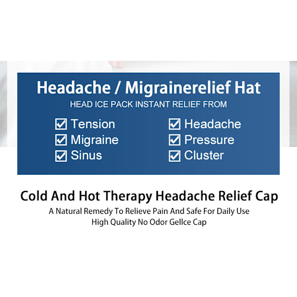 Huvudvärk Förkylning Migrän Relief Head Ice Pack Wrap Gray Double Layer