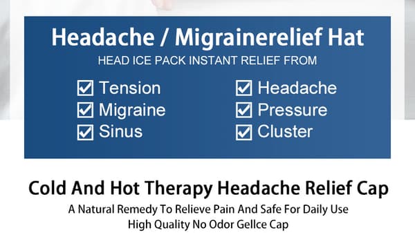 Huvudvärk Förkylning Migrän Relief Head Ice Pack Wrap Purple double layer