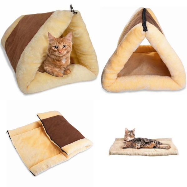 2-in-1 Kissankuoppi Fleece-tunnelisänky 83*52CM