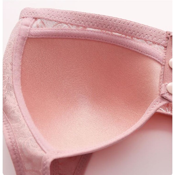 Naisten edestä napitettavat rintaliivit, saumattomat, puhdasta puuvillaa, pehmeät kupit Beige 38/85