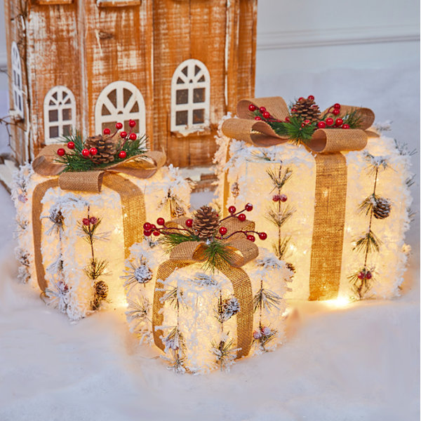 Upplysta presentförpackningar Juldekoration för juldekoration Style 8