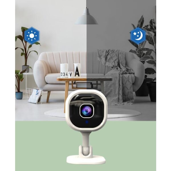 Night Vision 360 graders tvåvägs intercom övervakningskamera WHITE