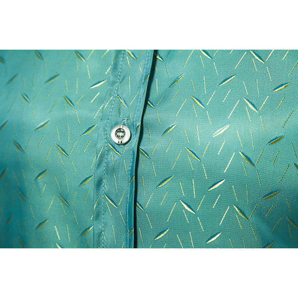 Mænds Casual Langærmet Lapel Trykt Knapløs Skjorte Green L
