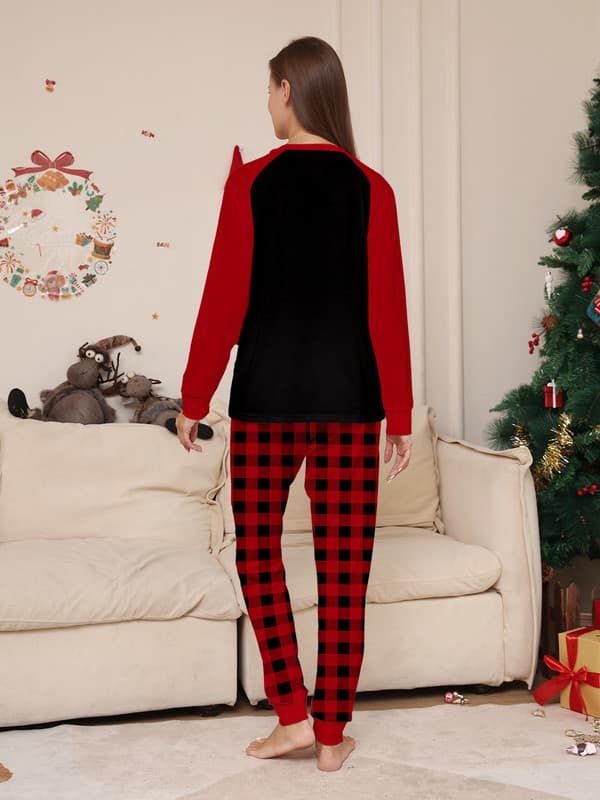 Julepyjamas med Sød Hjorteprint - Langærmet PJS Sæt Dad L