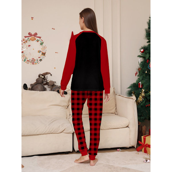 Julpyjamas med söt ren-print, långärmad pyjamasuppsättning Dog M