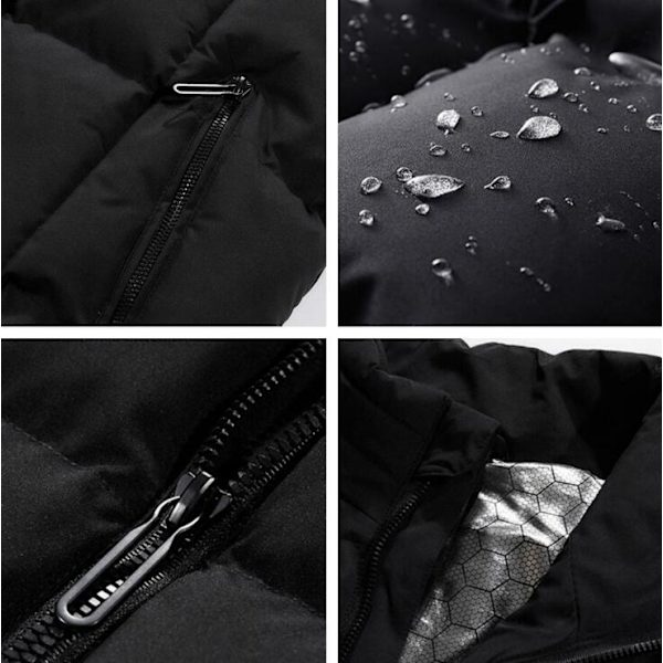 Varmeregulert Veste for Menn, Smart Elektrisk Oppvarmet Veste Gray M