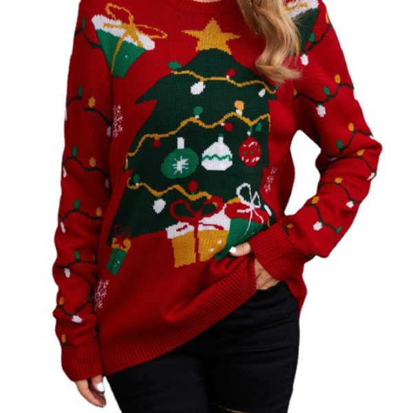 Dam Ugly Christmas Sweater Snowflakes Sweatshirts Toppar M