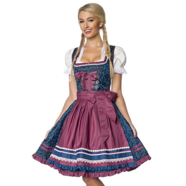 Dam Oktoberfest Klänning Kostym Tysk Dirndl Klänning M