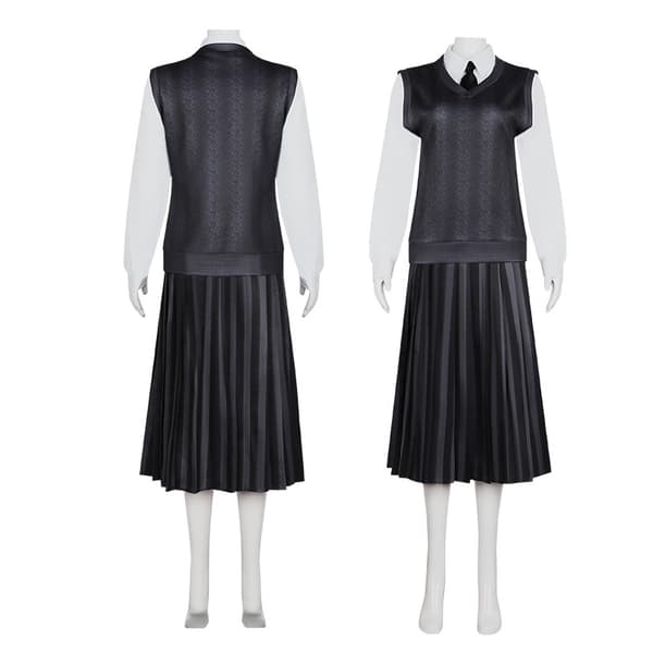 Kvinnors onsdagsdräkt Nevermore Academy Uniform 5 Pcs M