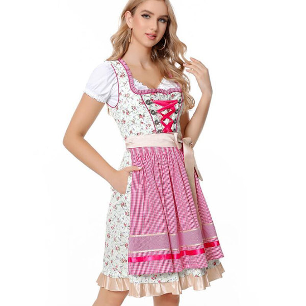 Naisten Oktoberfest-asu Cosplay-asu Pink S