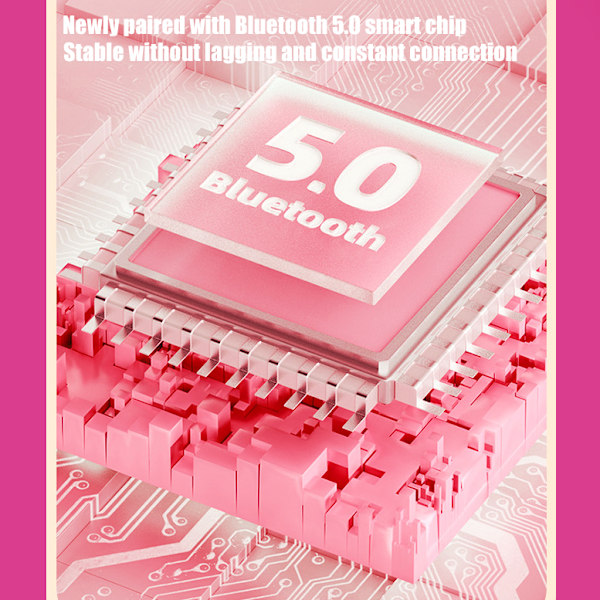 Langattomat Piirretty Bluetooth-kuulokkeet Latauskotelolla Rose Red