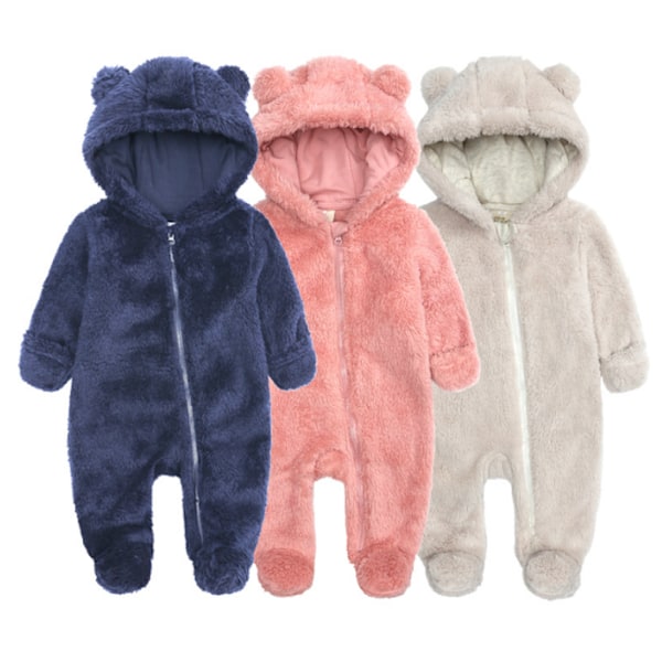 Jumpsuit med huva i fleece för nyfödd grey 3 M