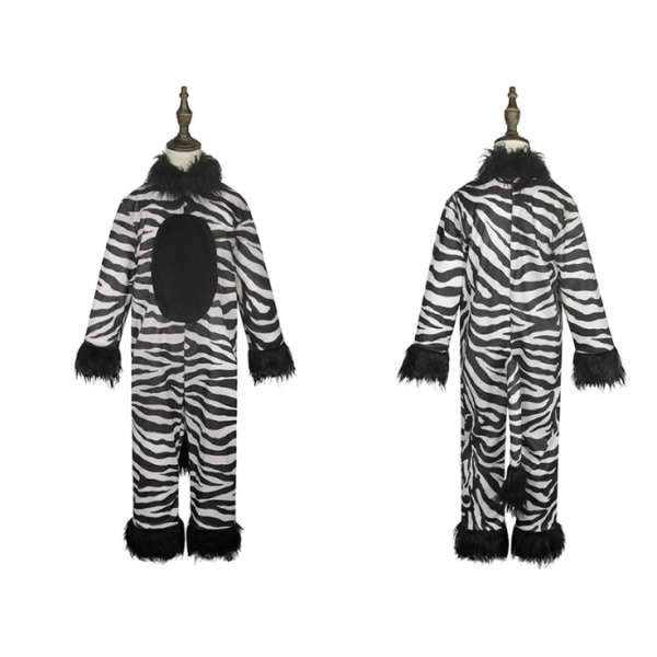 Barn Zebradräkt Cosplay Halloween Djur Jumpsuit S