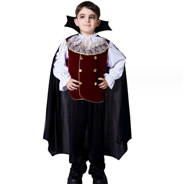 Barnens Halloween Vampyrkostym Cosplayfestdräkt Black M