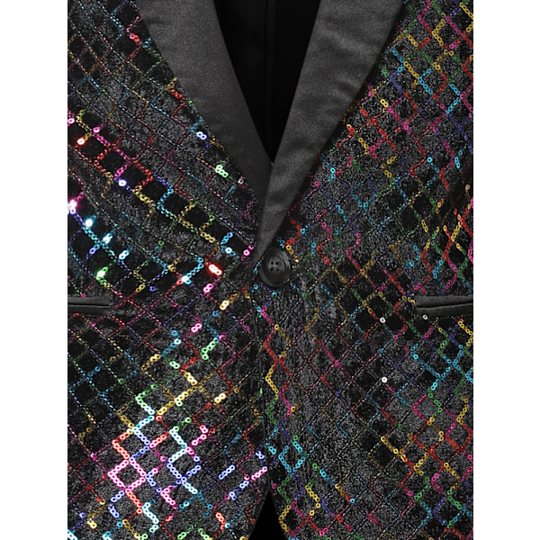 Sequin Blazer Mænd - Smokingjakke Sequin Suit Mænd Sportsfrakker Colorful M