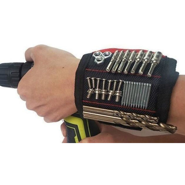 2 ST Magnetisk handledsrem för verktygsförvaring Red 5 rows of 15 magnets