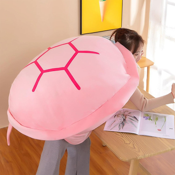 Bärbar sköldpaddsskal kudde sköldpadda skal plyschdjur sköldpadda plysch kuddleksak Pink 80cm