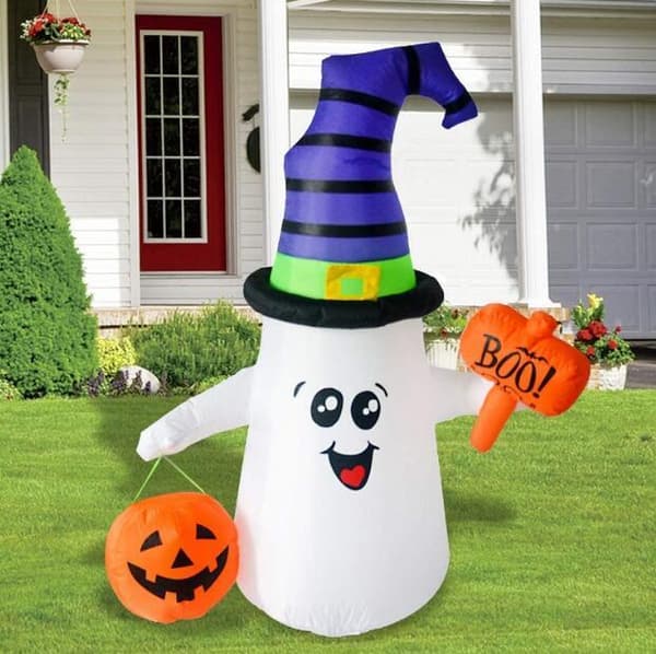 Oppblåsbar Spøkelses Halloween-Dekorasjon med Kontrollerbare Lys 150CM