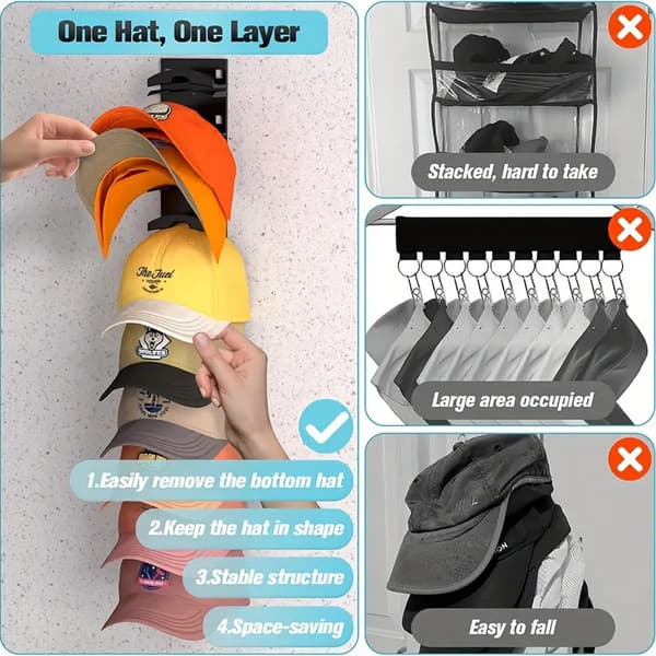 Hat Stativ til Baseball Caps Hat Organizer til Baseball Caps 1PCS