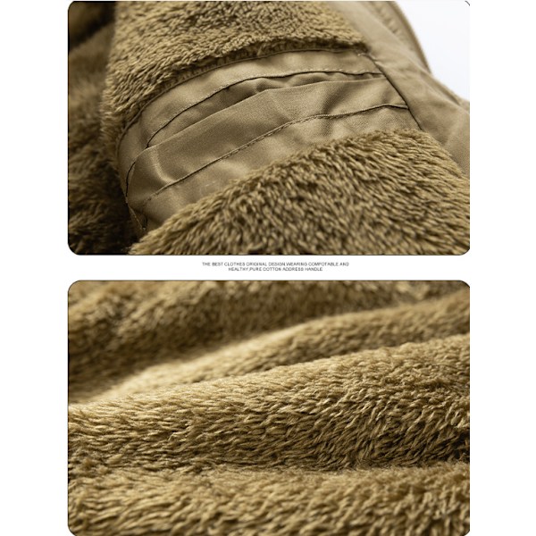 Miesten Military Casual Kevyet Takit Huppulla Khaki XXXL
