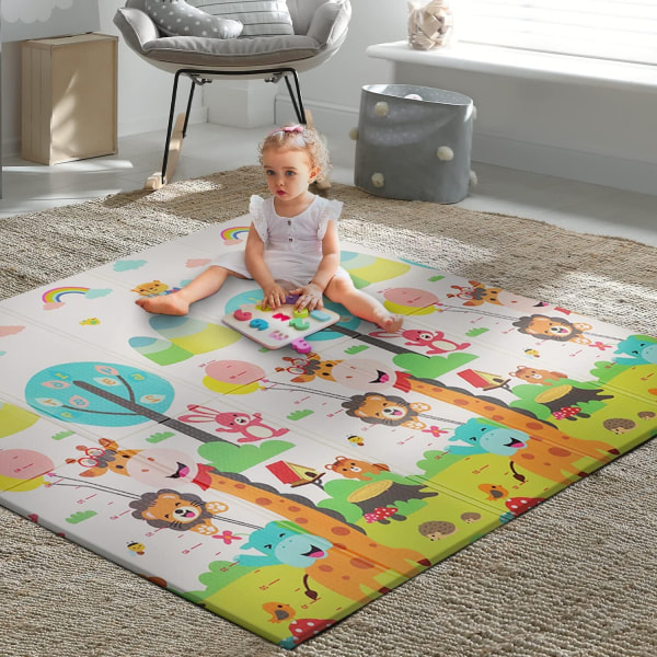 Reversibel Stor Baby Leke Matte for Kryping Style 3 200*180*1cm