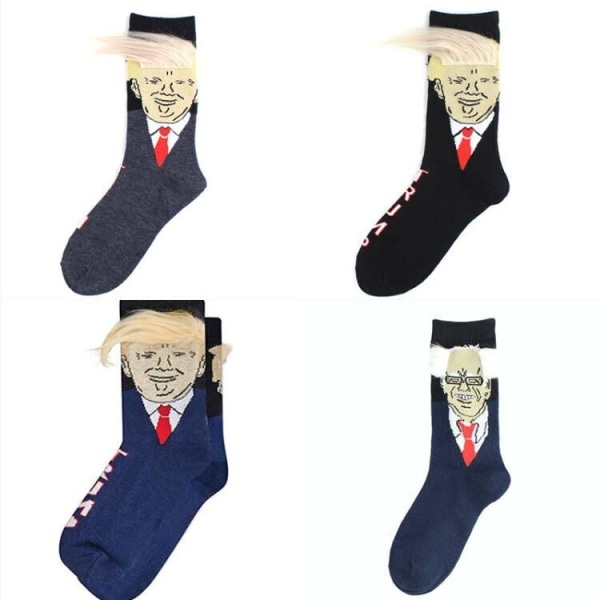 4 Par Sockor Med Hår för Män & Kvinnor Style 1