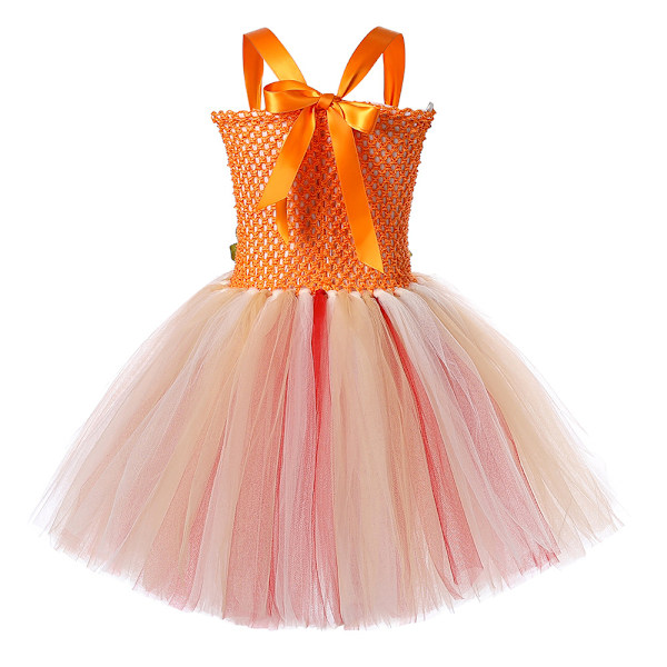 Flicka Födelsedagsklänning Spaghettiband Tulle Tutu Prinsessklänning M