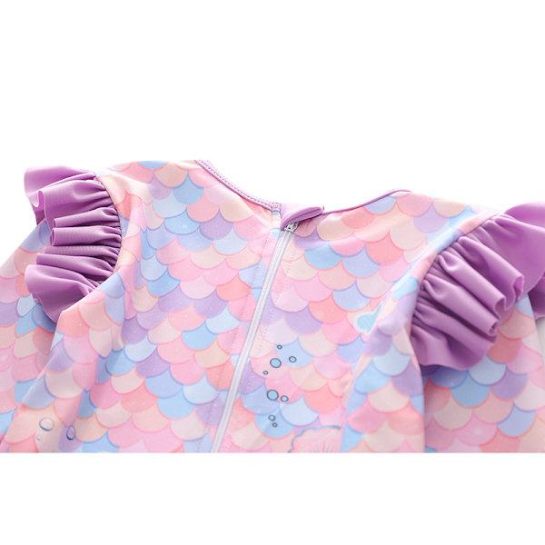 Flickor En Delig Baddräkt Långärmad Baddräkter Purple 2XL