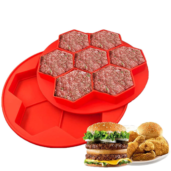 Hexagonformad Silikonform för Hamburgare Style 1