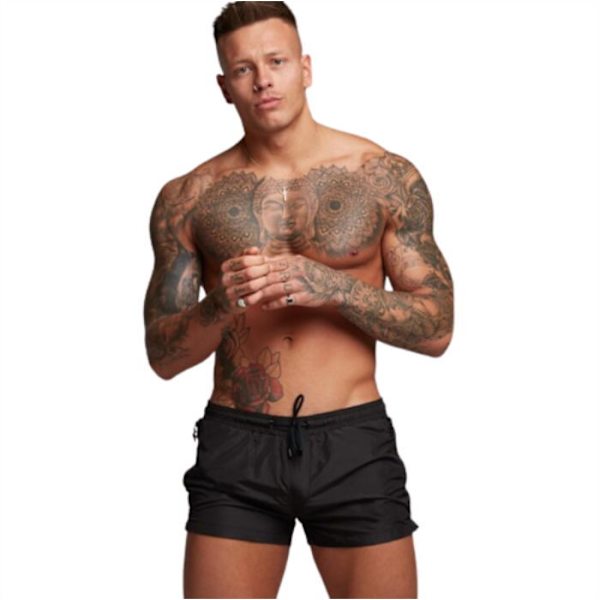 Löparsportshorts för män med fickor Black m