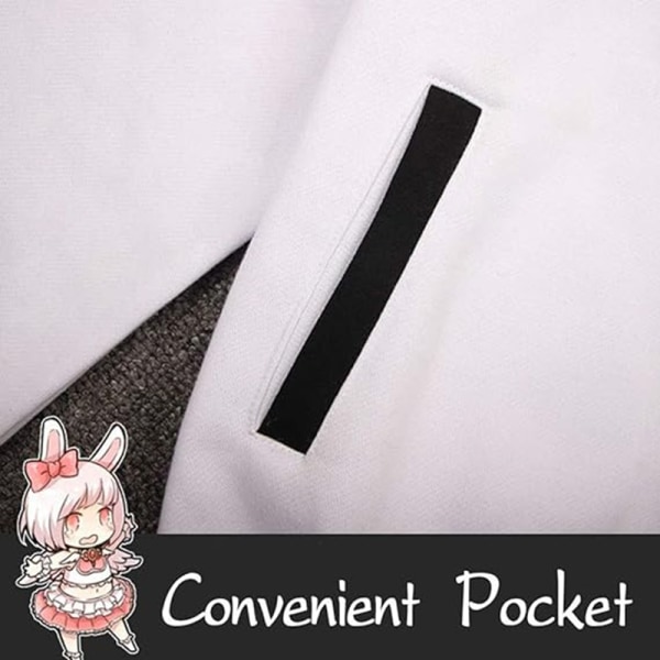 Monokuma Sort Hvid Bjørn Hoodie Anime Cosplay Kostume Lynlås Unisex Jakke Uniform M