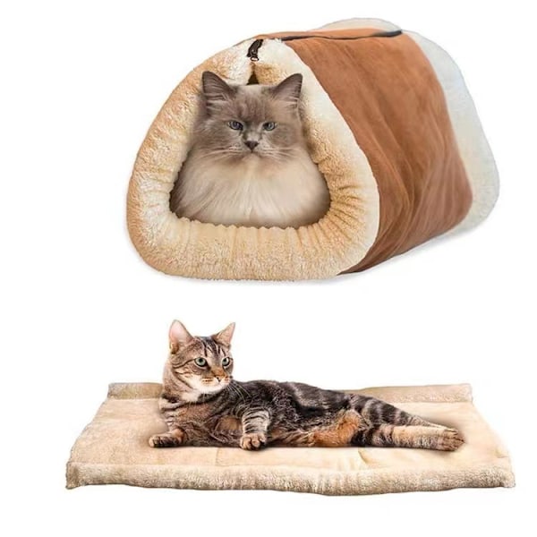 2-i-1 Katteseng Fleece Tunnel Rør Hule 83*52CM