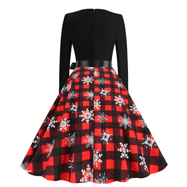 Print Jul Casual Slim Klänning red M