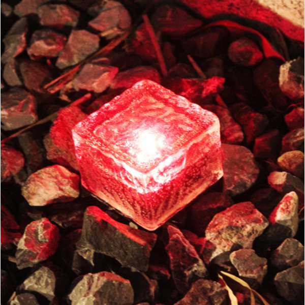 Solar Brick Lights Utomhus Landskap Light Ice Cube Light red