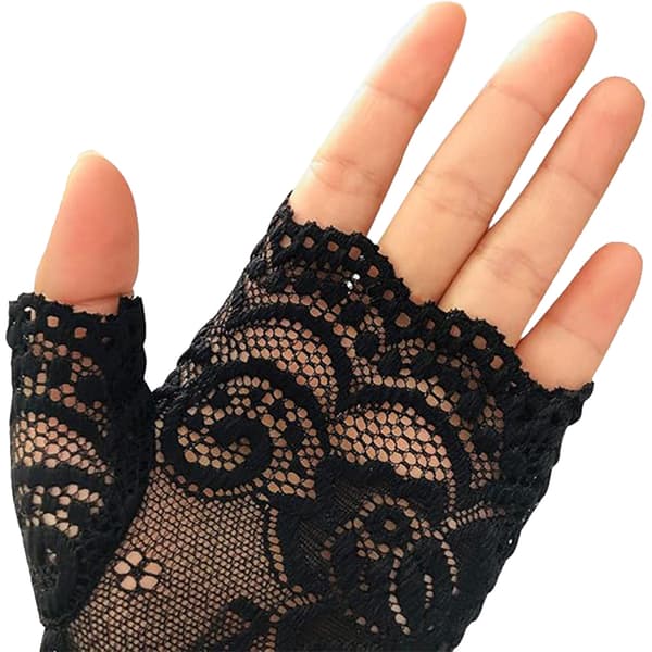 Korte Spidse Handsker til Kvinder Solcreme Fingerløse Brude Håndleds Handsker White