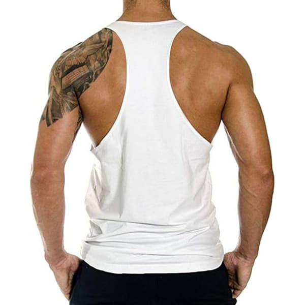 Miesten Kuntosali Bodybuilding Stringer Tank Top White 3XL