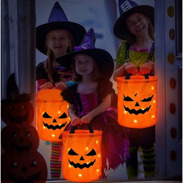 2 delar LED-ljus Halloween godispåsar Smiley Style 1