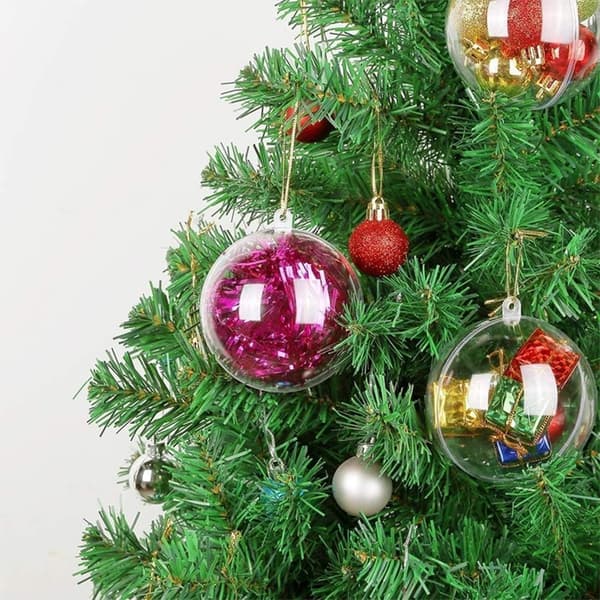 20 Klar Fyllbare Julekuler, 80mm Transparent Plastkule 8cm