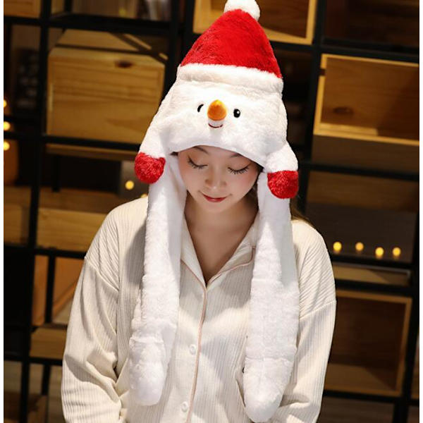 Jultomte-plyschhatt som rör sig när man klämmer Snowman