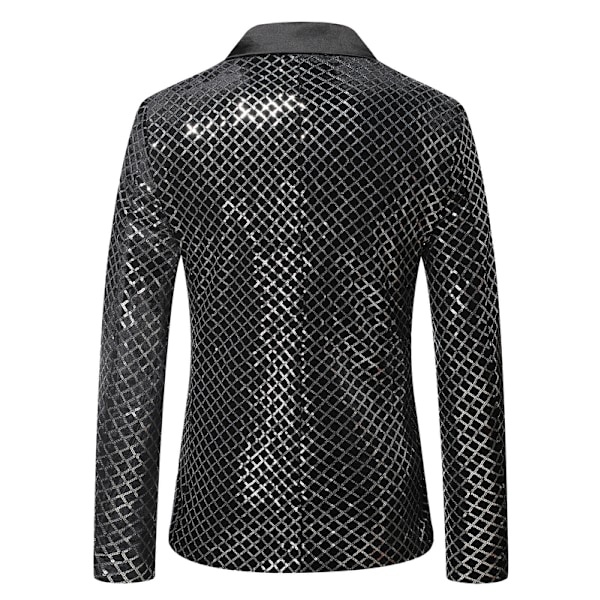 Paljettibleiseri miehille - Smokkitakki paljeteilla, miesten bleiserit Silver XL