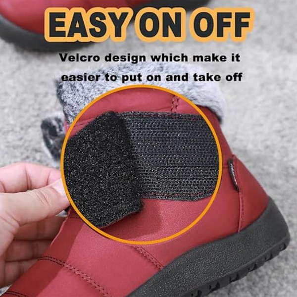 Damskor Snöskor Vinter Pälsfodrade Ankelboots Red 41