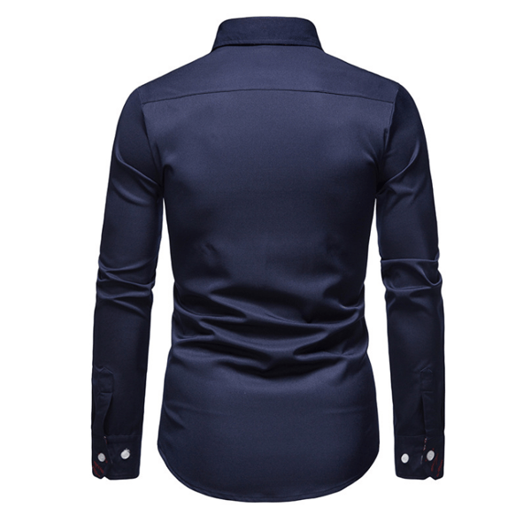 Formell långärmad skjorta för män navy blue L