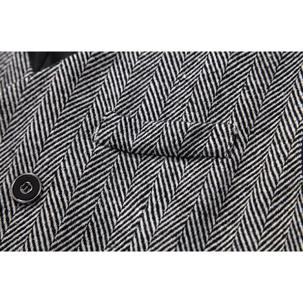 Herrar Slim Fit Dubbelknäppt Väst Light Gray M