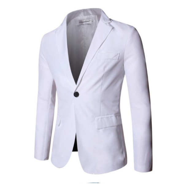 Casual Suit Slim Fit Jacketopp för män White M