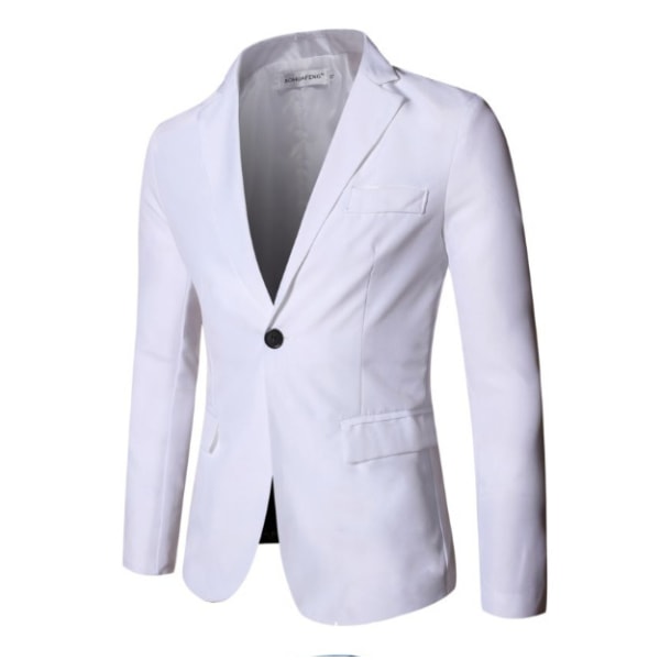 Herre Casual Dressjakke Slim Fit White M