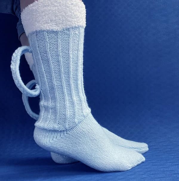 Ölstrumpor Mid Calf Varma Ullstrumpor Blue