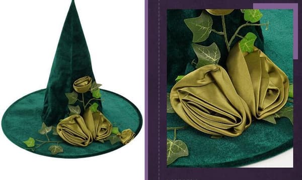 Halloween Grøn Hexehat Cosplay Magic Hat Green