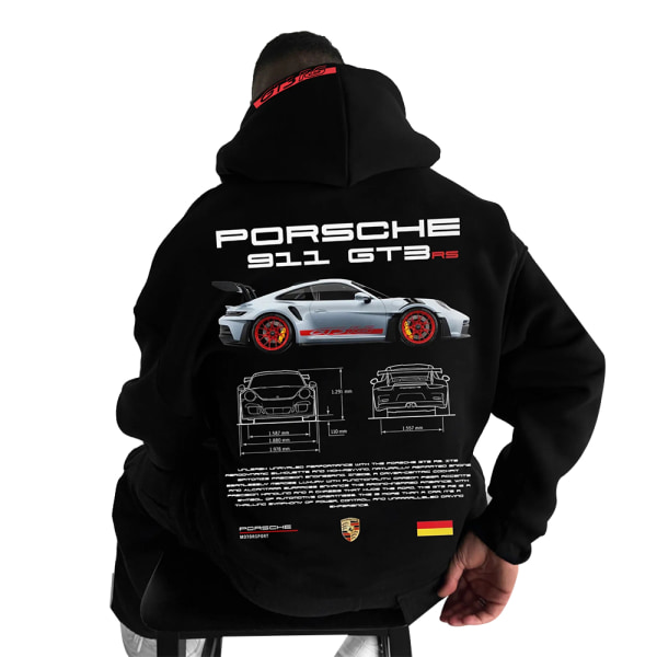 Setcar Porsche911- print för män Modetröja med huv för män och kvinnor Color5 S