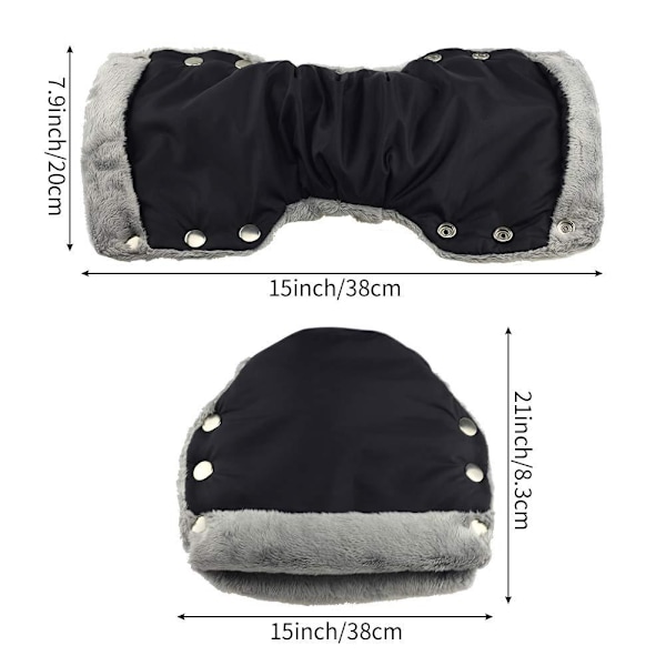 Barnvagn Fleece Hand Muff Barnvagnshandskar Black